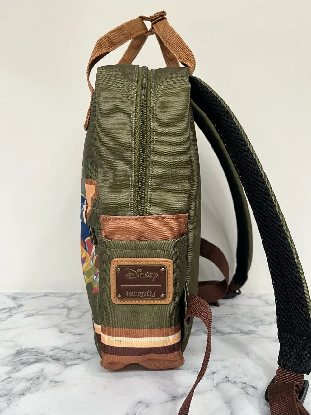 Disney Loungefly Talespin Iconic 90's cartoon mini backpack olive green canvas